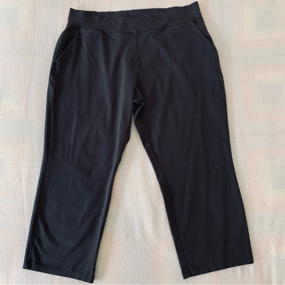 Susan‎ Graver Weekend Women's Pull On Premium Stretch Crop Pants Gray Petite XLP